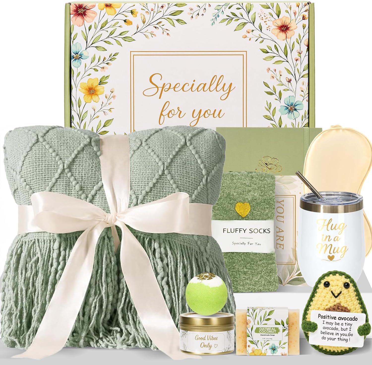 Gift Baskets for Women – 11 PCS Self-Care Spa Gifts, Birthday, Get Well Soon, Sympathy, Relaxation & Encouragement Gift for Mom, Sister, Wife, Grandma, Friend