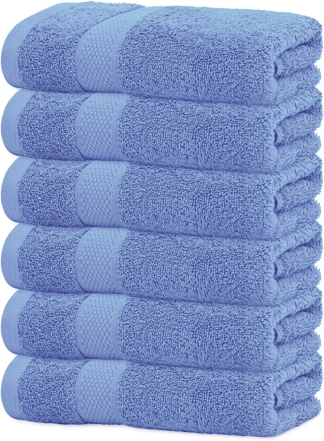 Infinitee Xclusives Premium Blue Hand Towels - Pack of 6, 16x28 Inches Bathroom Hand Towel Set, Hotel & Spa Quality Hand Towels for Bathroom, Highly Absorbent and Super Soft Bathroom Towels
