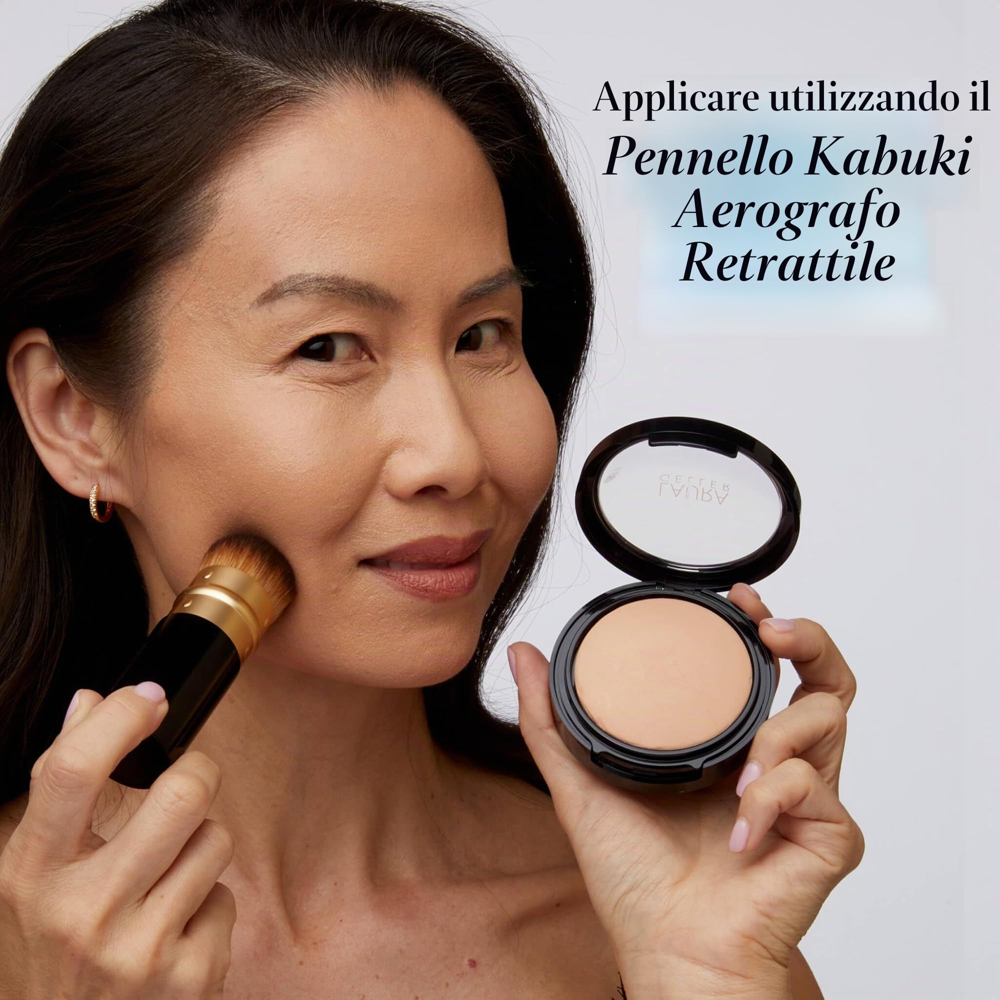 LAURA GELLER NEW YORK Fondotinta in Polvere Baked Double Take – Coprenza Totale, Finish Opaco Traspirante, Fondotinta Coprente a Lunga Tenuta, Formula Anti-Età, Senza Effetto Maschera
