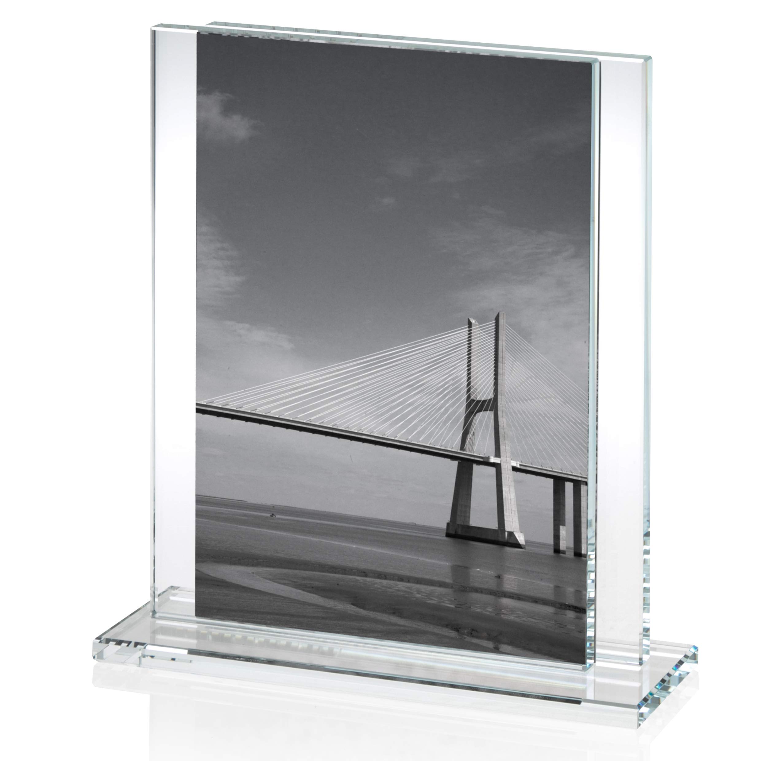 OMODOMO - Marco de Cristal para Fotos 13x18 cm Hecho a Mano en Italia. Marco de Fotos Simple, Idea de Regalo para Aniversario de Bodas de Oro, Matrimonio, Comunión, Graduación y Ocasiones Especiales.