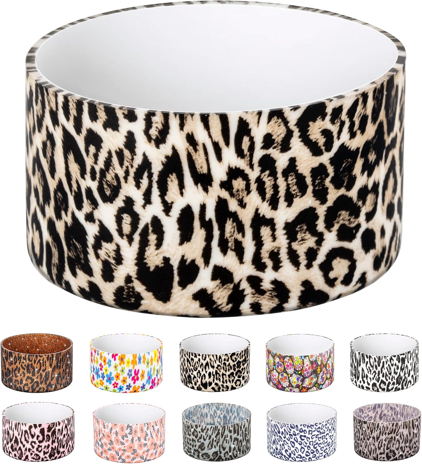Silicone Boot for Stanley Quencher Tumbler 20/30/40 oz &IceFlow 20/30oz,Owala 24/40 oz Cup Cheetah Boot Sleeve 40oz Bottom Protector for Bottom Size 2.8-2.95" Cups & Bottles BPA-Free(Khaki Leopard)