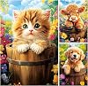 100 Piece Flower Sea Animals Puzzle for Kids Ages 4-8 - Cat Dog and Cow Puzzle - Large Puzzles for Senior Jigsaw Puzzle for Kids Ages 4-6 6-8 8-10 Year Old Educational Puzzles Toys 3-Pack