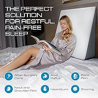 Vista 2 de Kolbs - Almohada de cuña extra ancha para la apnea del sueño, el reflujo ácido y el alivio del dolor de espalda, con elegante funda de jacquard