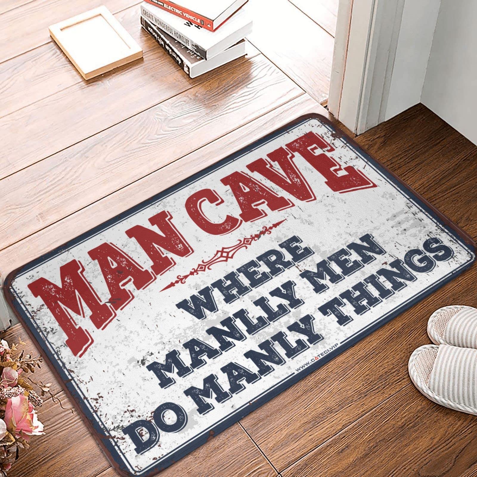 Accessoires de chambre pour hommes : paillasson Where Manly Men Do Manly Things, cadeau drôle