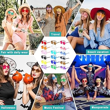 24 Occhiali Hippie Senza Montatura A Forma Di Stella – Colorati Trasparenti, Per Feste E Cabine Fotografiche