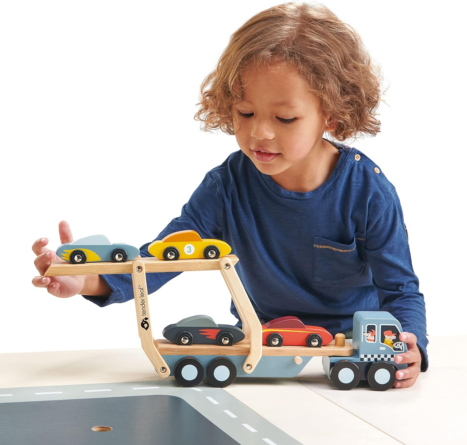 Tender Leaf Toys Car Transporter - Imaginative Play Gift for Children Encourage Social Development and Language Skills