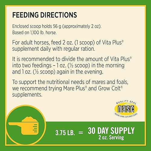Miniatura 8 de Farnam Vita Plus - Suplemento equilibrado para caballos multivitamínicos y minerales, proporciona una nutrición equilibrada para apoyar la salud