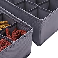 Vista 5 de DIOMMELL 6 Pack Foldable Cloth Storage Box Closet Dresser Drawer Organizer Fabric Baskets Bins Containers Divider for Clothes Underwear Socks Grey