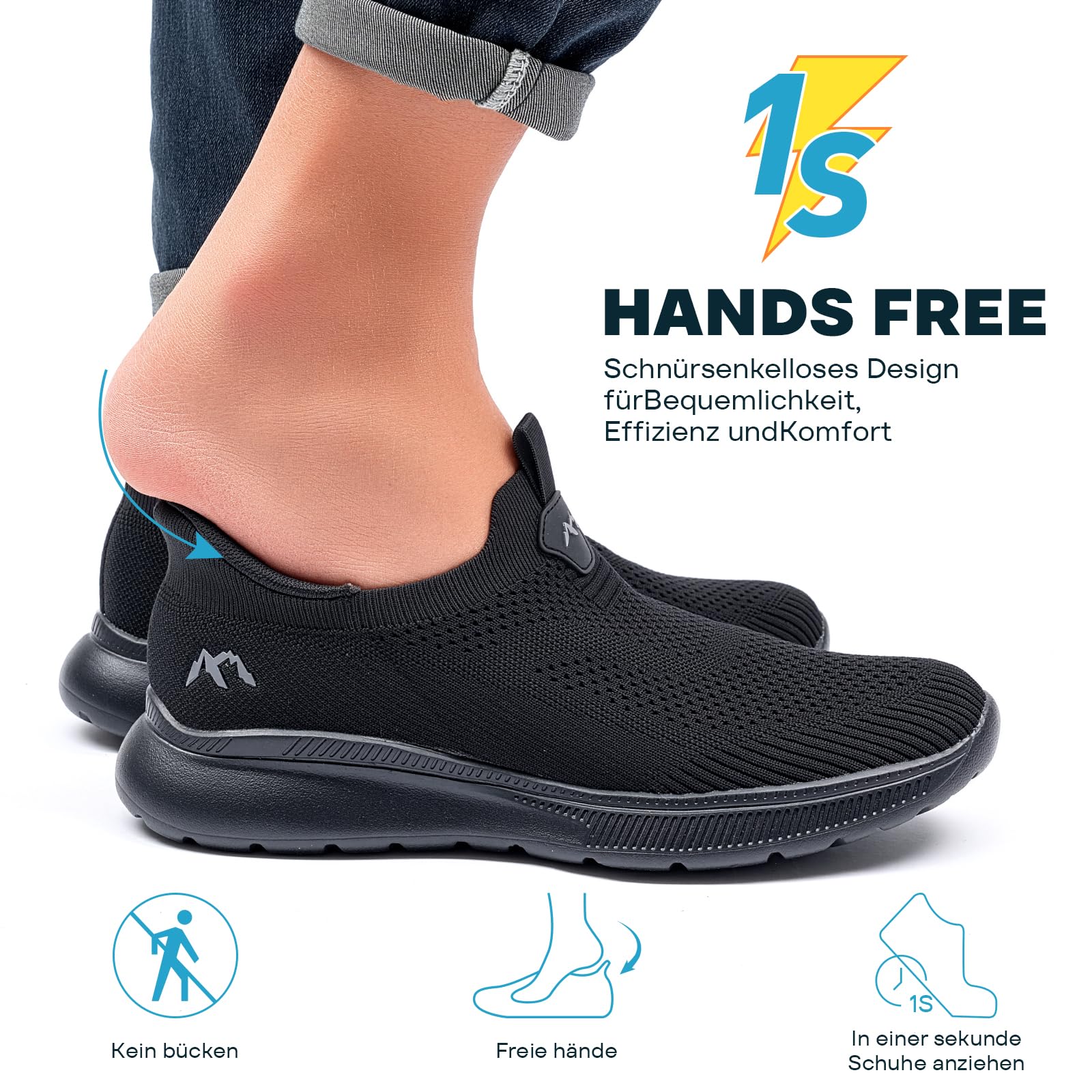 ODCKOI Herren Slip On Sneaker atmungsaktiv Turnschuhe bequem Laufschuhe | Minimalistischer Sneaker Herren für Alltag, Walking, leichtes Jogging bietet flexiblen, bequem