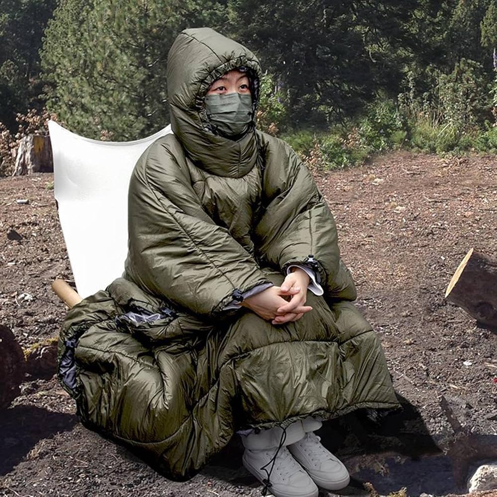 Amazon.co.jp: ポンチョ ブランケット 着る寝袋 2way 動ける シュラフ