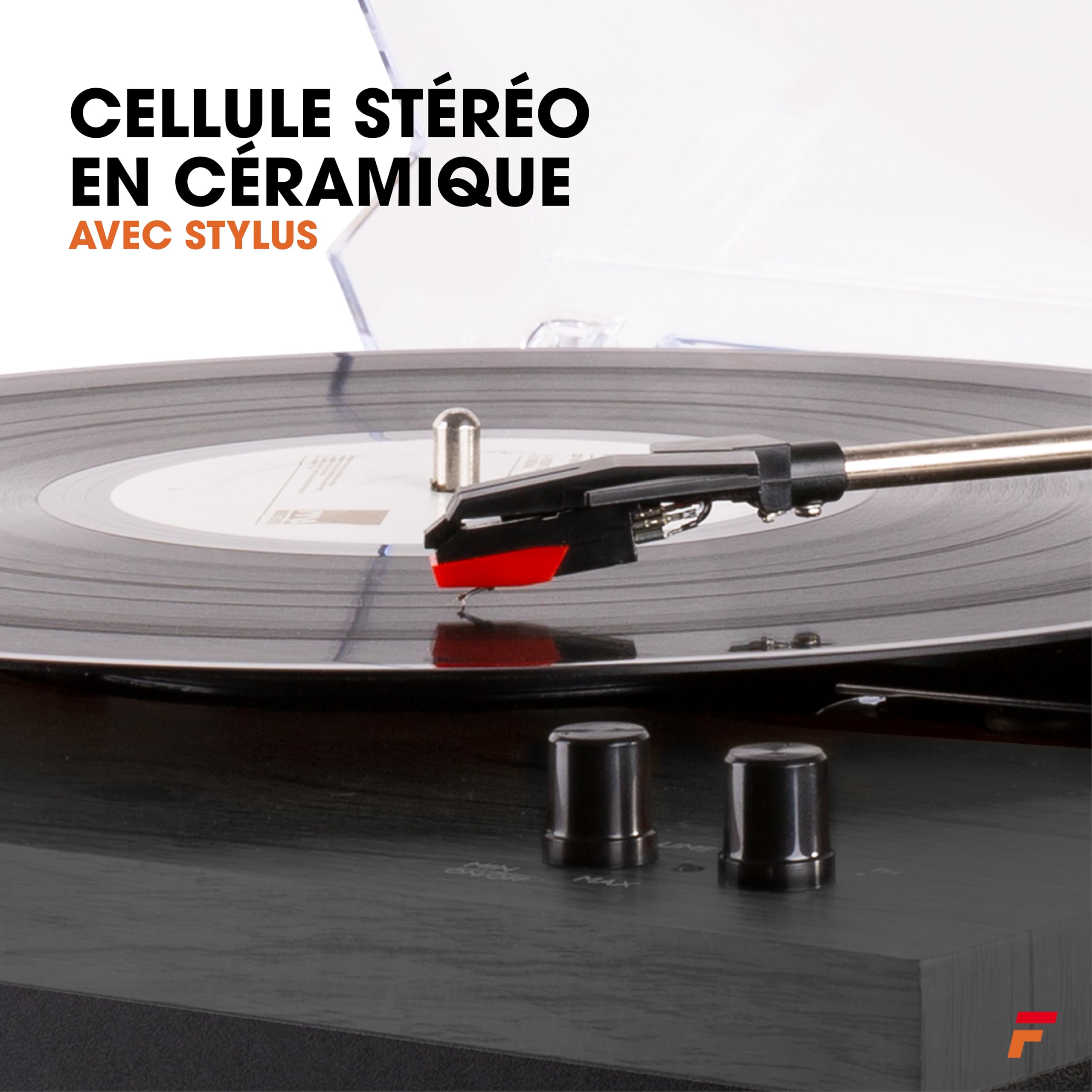 Fenton RP165B Platine Vinyle BT avec 2 Haut-Parleurs Stéréo - Noir/Gris, Lecture 33, 45 et 78 Tours, Système HiFi, Sortie RCA, Une Platine Rétro Idéale pour Décorer et Écouter Vos Vinyles