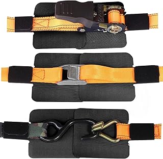 Protectores de arañazos para maletero y bicicleta, para evitar arañazos en la pintura del coche de ganchos de metal, trinquetes, hebillas de amarre, correas de caravana, paquete de 6, color negro