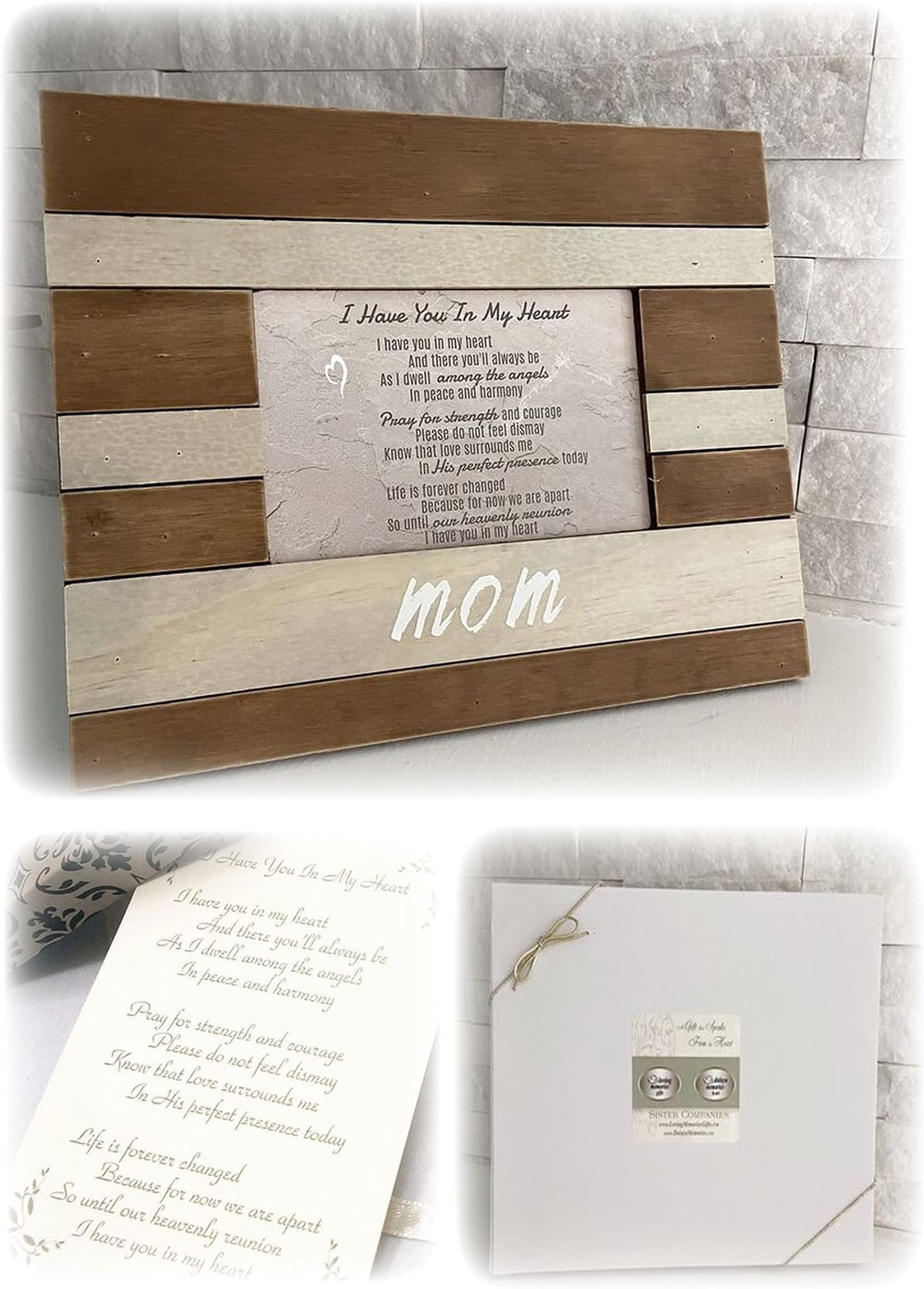 Loss of Mother Picture Frame Horizontal, Memorial Picture Frame, Sympathy Gifts, Bereavement Gifts for Mom, Holds 4x6 Inch Photo, Includes Sympathy Poem Card for Celebration of Life Ideas
