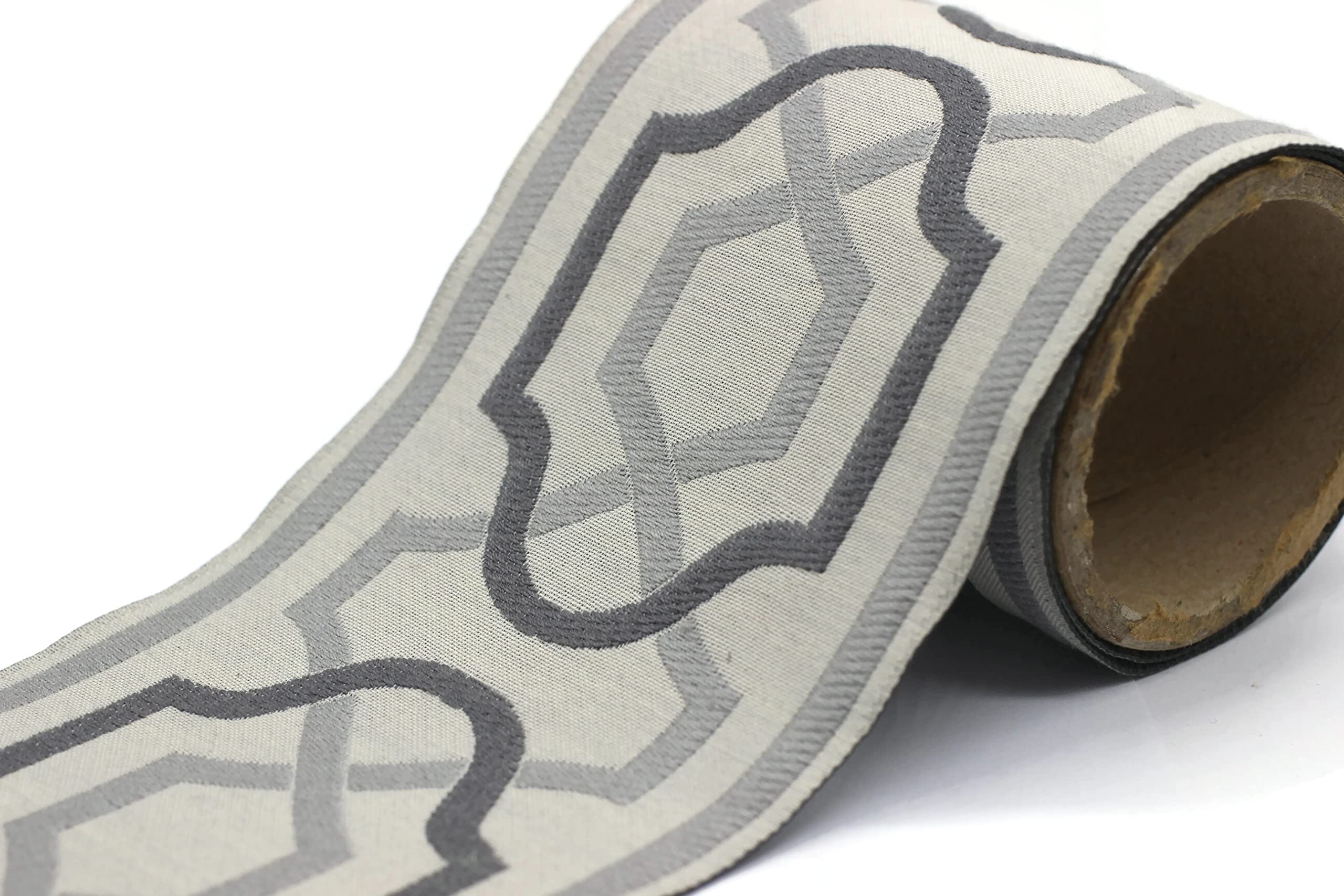 Ruban jacquard brodé haut de gamme pour rideaux et draperies élégantes - 3.8m