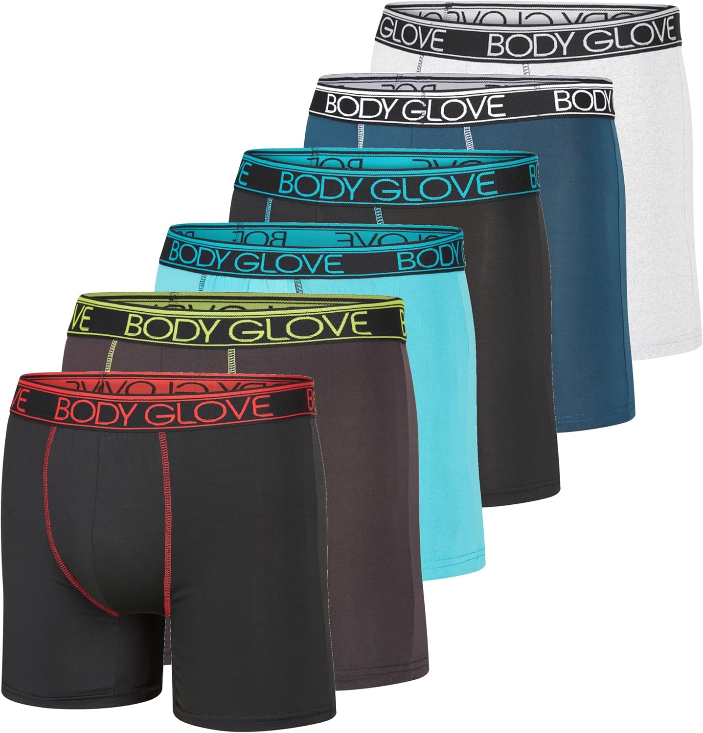 Body Glove Mens Boxer Briefs Multi Packs, Dry Fit Performance Value Underwear, Breathable Active Stretch Athletic Boxers