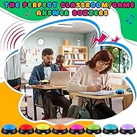 Vista 7 de Xuhal 8 piezas de botones zumbadores de grabación para juegos de trivia con zumbadores de respuesta grabables de números para entrenamiento