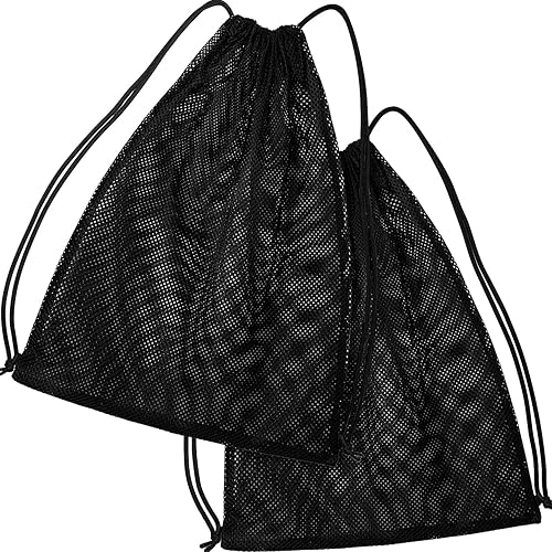 Frienda Mochila con cordón de malla multifunción para playa, natación, gimnasio, ropa, viajes, equipo de entrenamiento (negro)