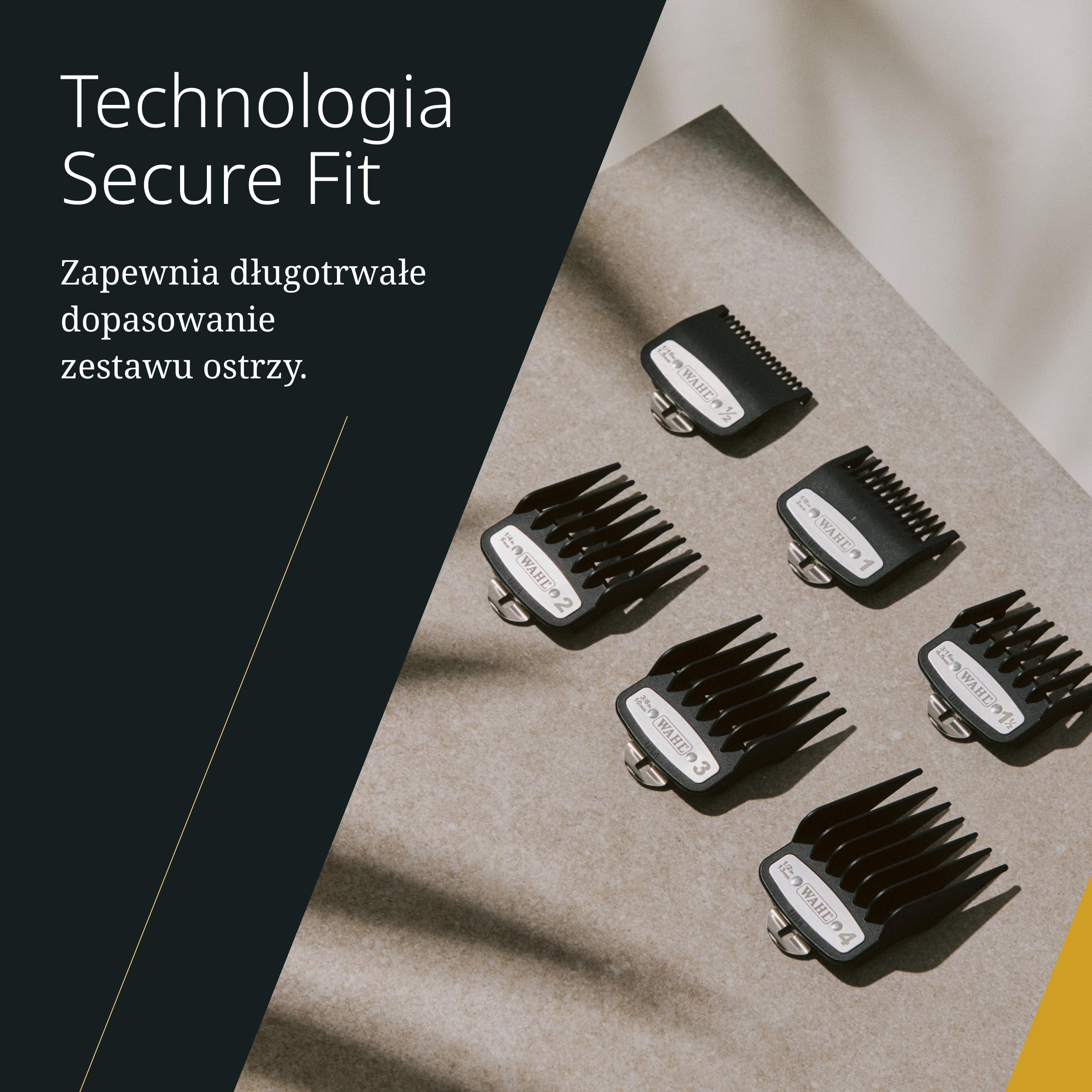 Wahl Premium Tnące przewodniki z Poly Bag - Premium Combs Zestaw Combs, 1,5 mm do 25 mm - odpowiednie dla wszystkich strzyżeń do włosów w Wahl, 10 szt.