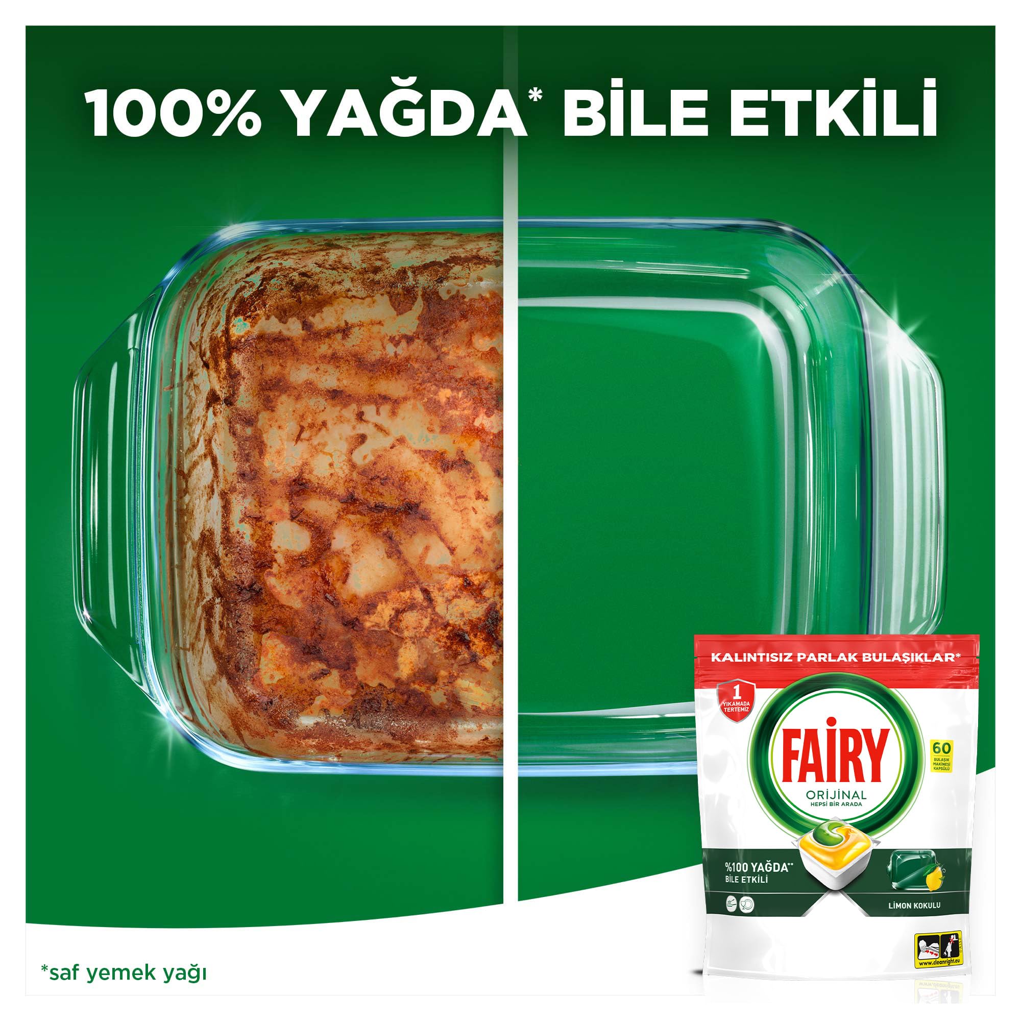 Fairy Hepsi Bir Arada Bulaşık Makinesi Deterjanı Kapsülü/Tableti 60 Yıkama Limon Kokulu