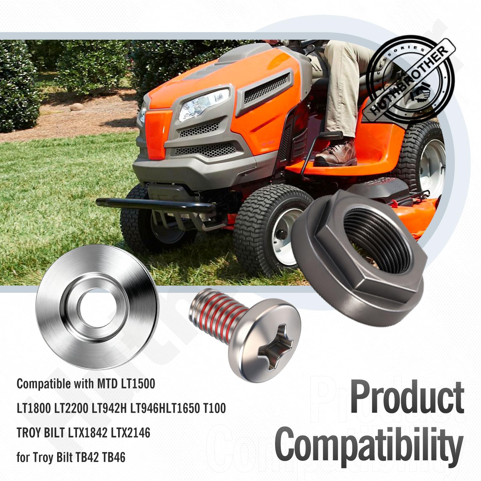 Eje de dirección Huthbrother 738-0919A, compatible con MTD 753-04517 738-0919 738-0919B 76-044, para Troy Bilt TB42 TB46.