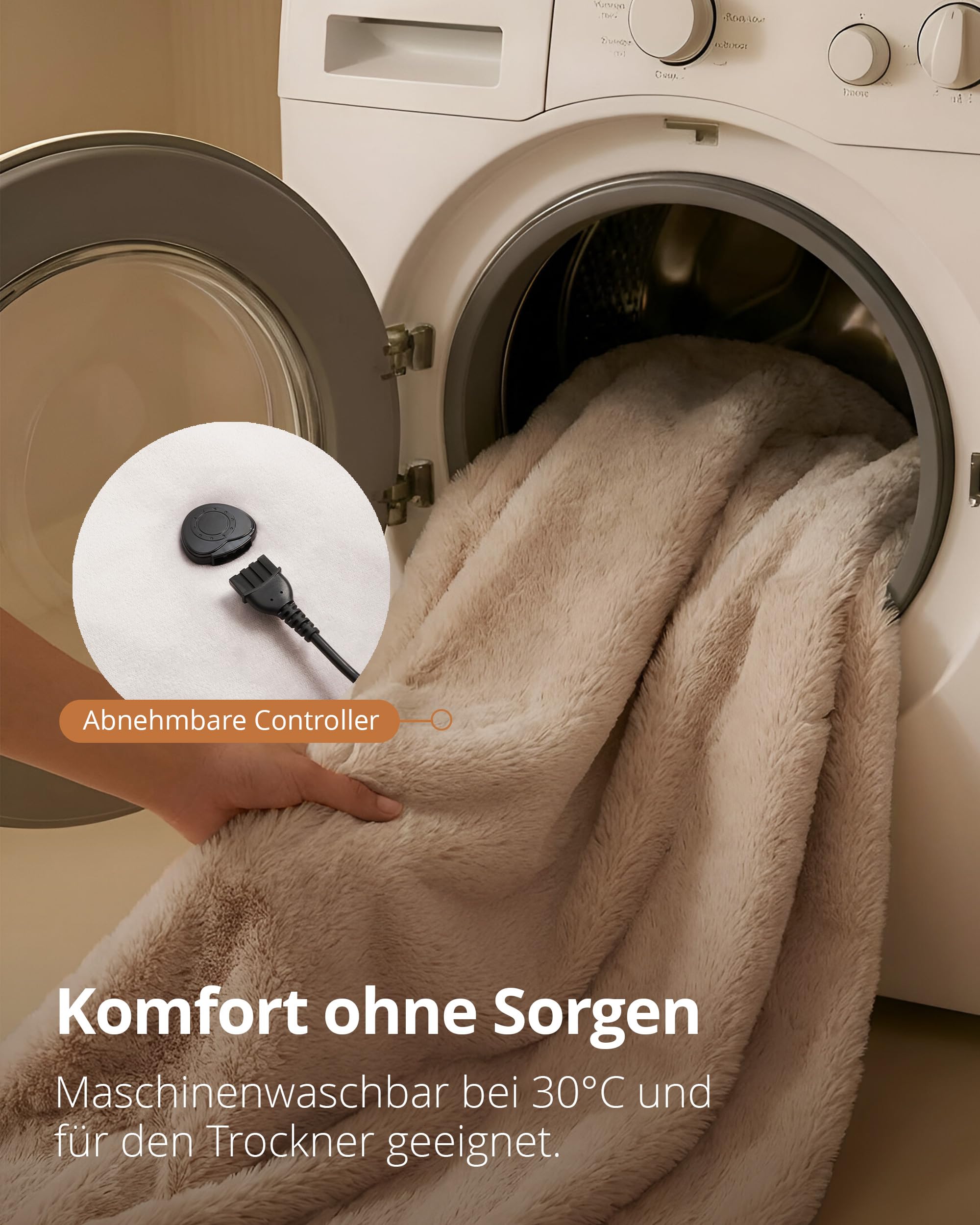 Duux Yentl Bubble Elektrische Wärmedecke – 200x200 cm – Extra Weich – 9 Heizstufen & Timer – Waschbar – Überhitzungsschutz – Energiesparend – Grau