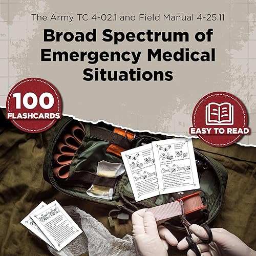 Miniatura 4 de Army Flashcards - Serie Médica Militar: Primeros Auxilios del Ejército | 100 de los conceptos médicos de emergencia más importantes | del Ejército