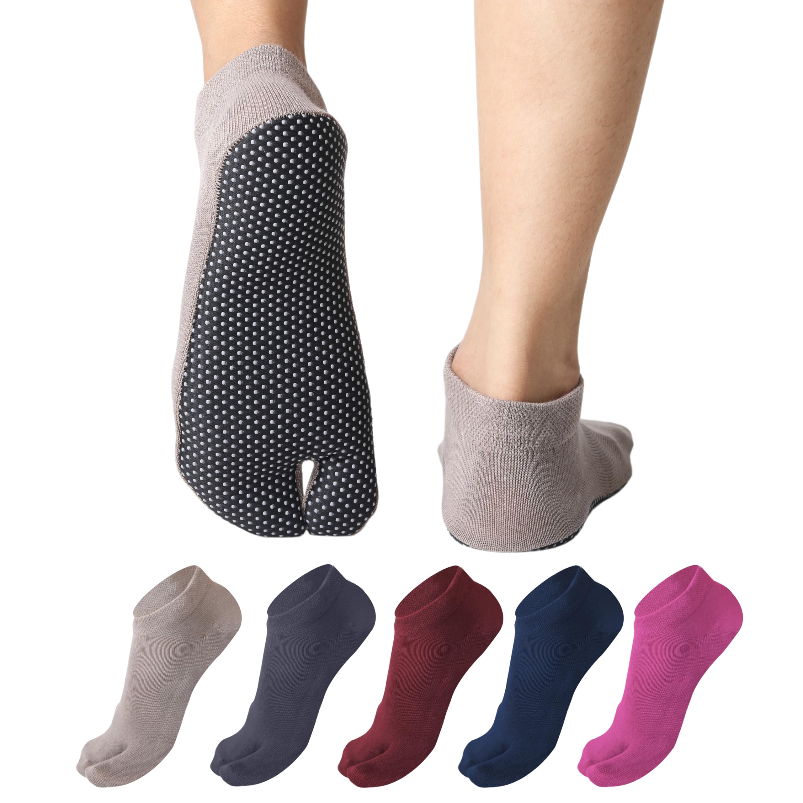 Footmate Socks Pack Of 5 Anti Skid Sponge Bottom Toe Ankle Cotton Socks for Women