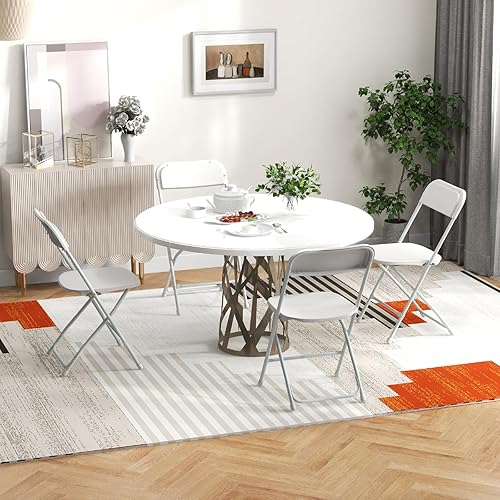 Miniatura 8 de Giantex Silla plegable con asiento y respaldo de plástico, marco de metal resistente, capacidad estática de 770 libras, asiento comercial para el