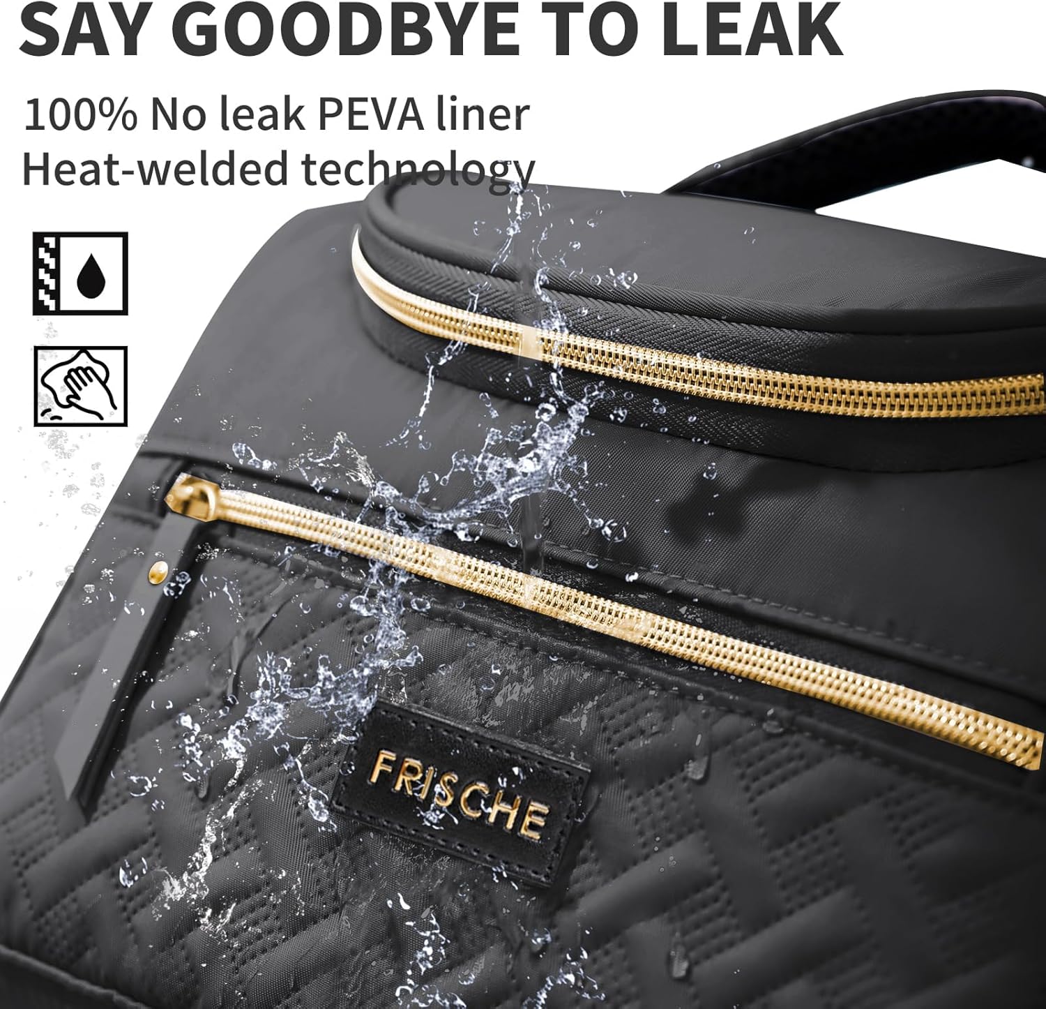 Insulated Cooler Lunch Bag (Men/Women) - Insulated Lunch Bag Leak-Proof Lunch Box, Reusable for Work Office Picnic Beach- Freezable Lunch Cooler, Adjustable Shoulder Strap (black) - Image 4