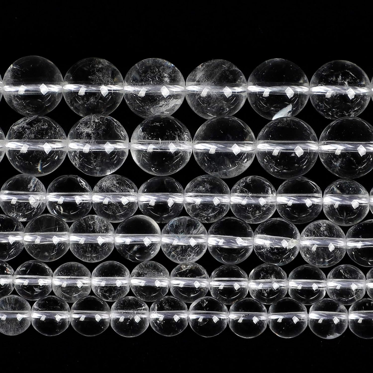 45pcs 8mm White Crystal Quartz Gemstones,Natural Stone Beads for Jewelry Making (Bracelet,Necklace, Earrings), Energy Stone Healing Power-Enjoy DIY Making White Crystal Quartz 8mm