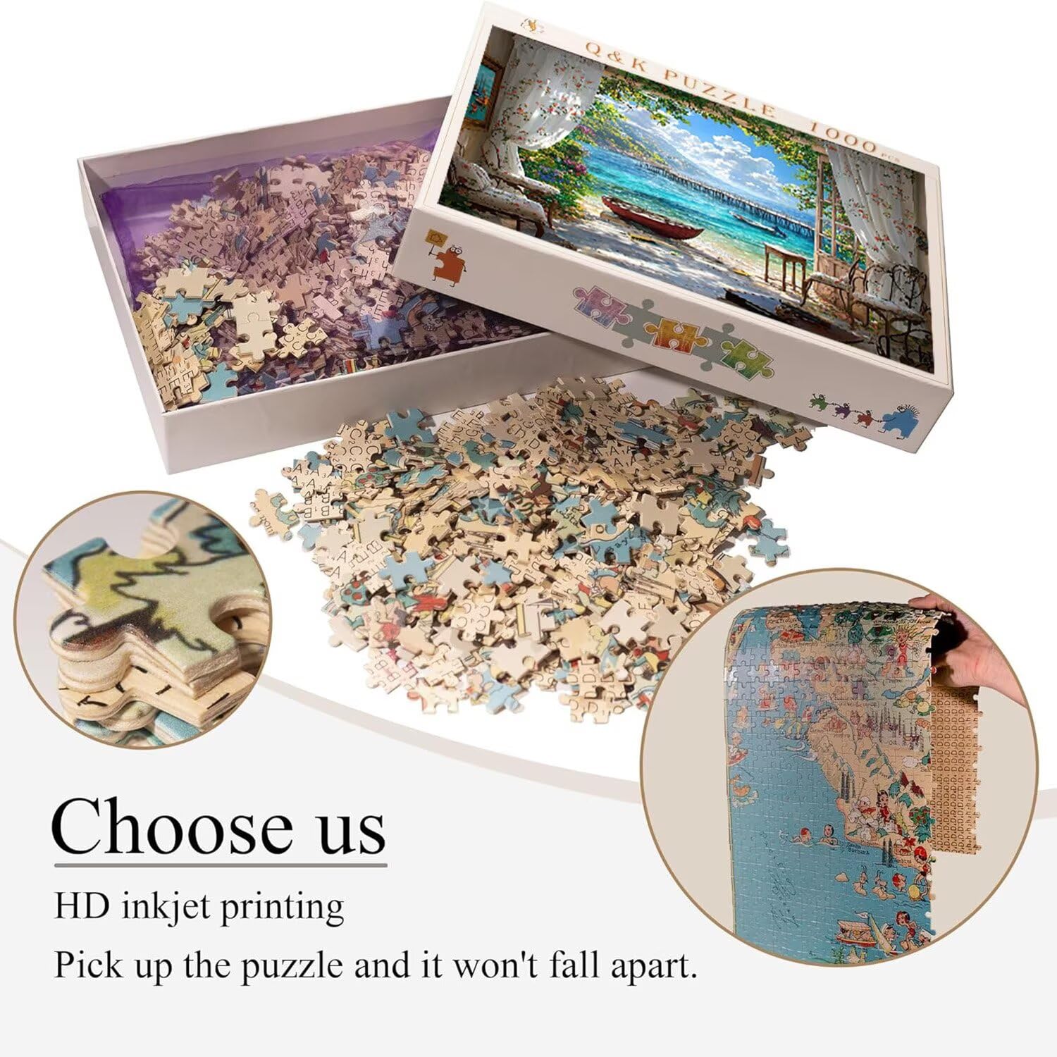 Puzzle in Legno per Adulti 1500 Pezzi | Vista| Giocattoli Educativi | Puzzle Adulti E Famiglie Decor | Dimensione Di 87x57cm | Regalo Adultis | Regali Natale (Formato: 34.8x22.8in) o-192
