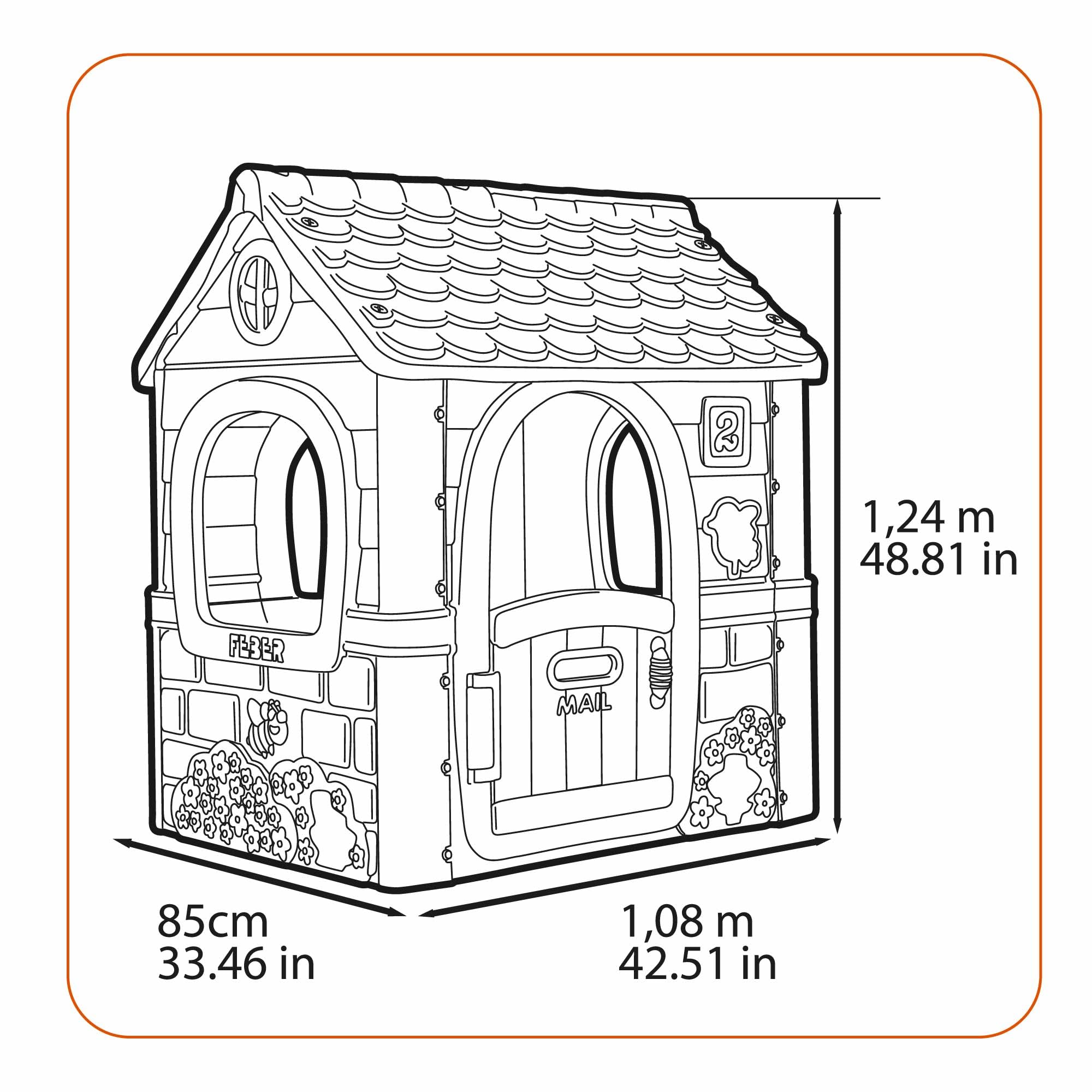 FEBER - Recycle House, Casita Infantil para Exteriores, Puerta Abatible, Colores Luminosos y Resistentes a la Luz Solar, Montaje Fácil, A Partir de 3 años, Famosa (FEH25000)