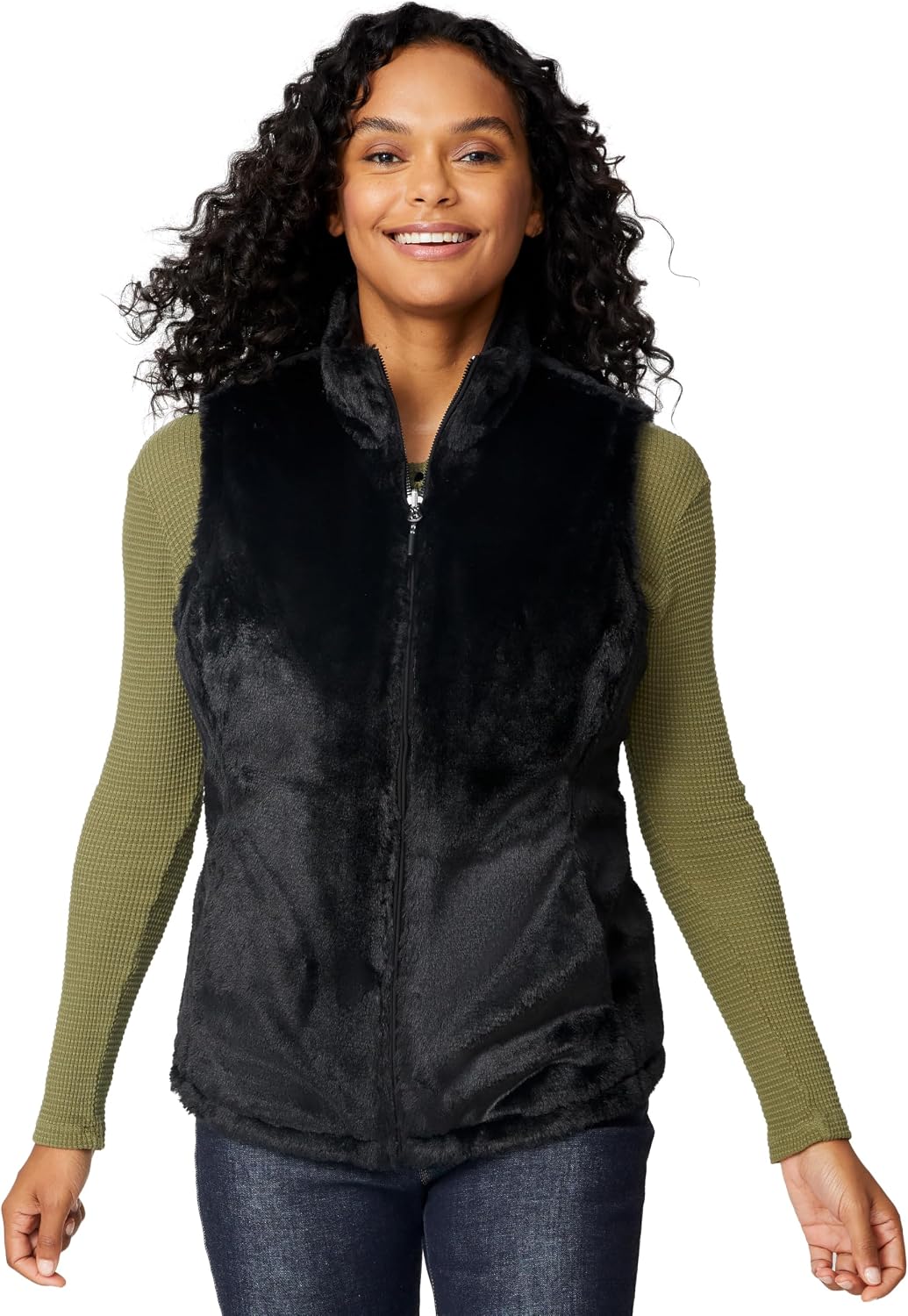 Free Country Womens Vest Reversible Puffer Quilted Sherpa Fleece Lighweight Zip Pockets Winter Gilet Vest for Ladies-Cirrus