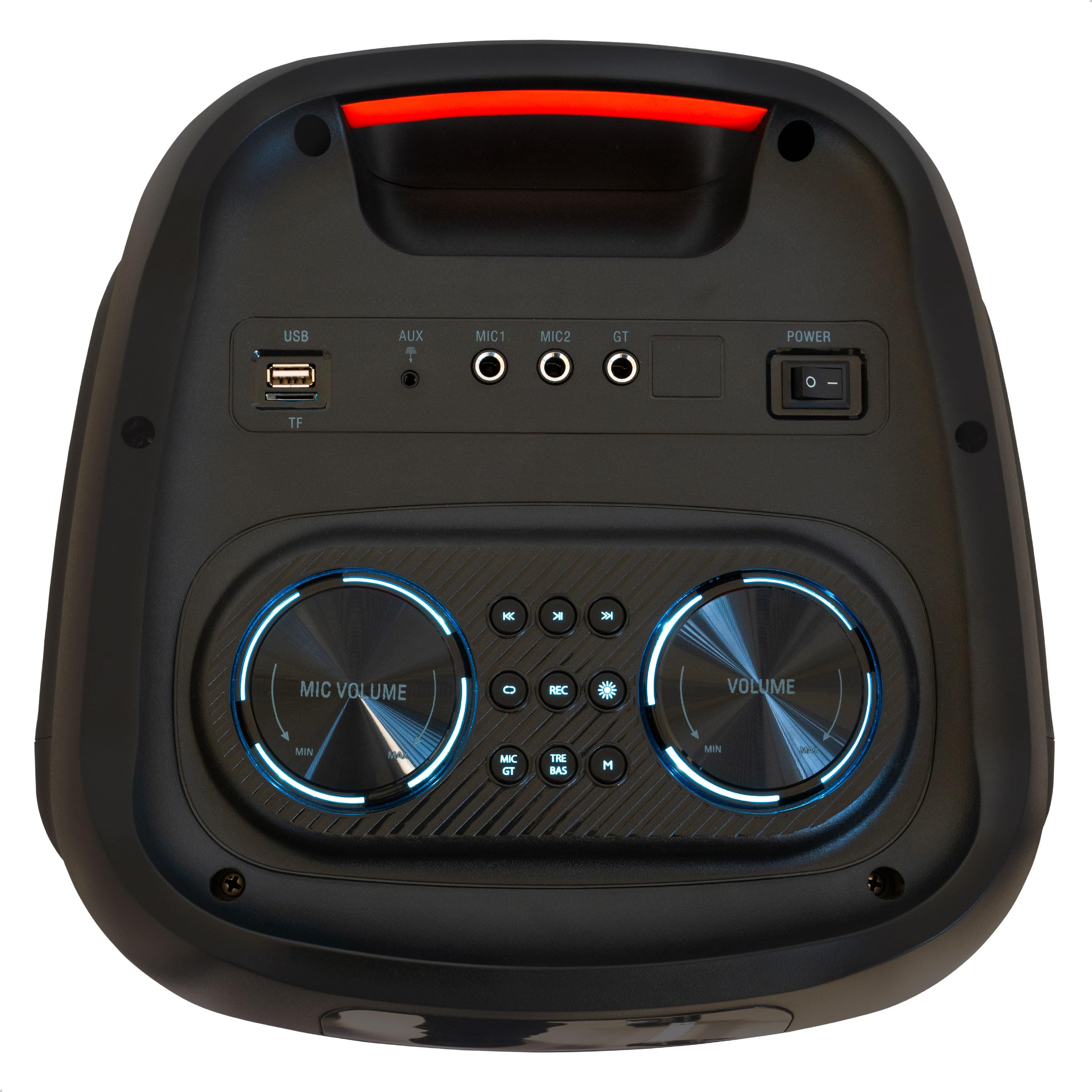 Ibiza - COLUMBA800 - Leistungsstarker 2x8/20cm Akku-Lautsprecher - Bluetooth, Micro-SD, USB, Aux, 2 MIC IN, 1 GT IN, RCA Out - TWS - Mehrfarbige Endlos-LED - Handgriff