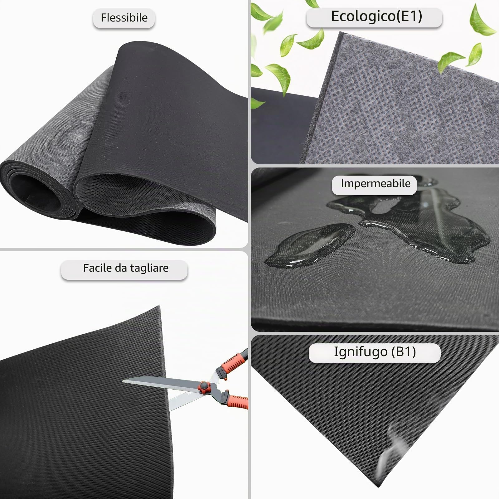 BXI Mass Loaded Vinyl - Tappetino isolante acustico in vinile, 6 kg/m², 30 x 250 cm, MLV, isolamento acustico, isolamento acustico, barriera insonorizzata, assorbimento delle vibrazioni, spessore 3 mm