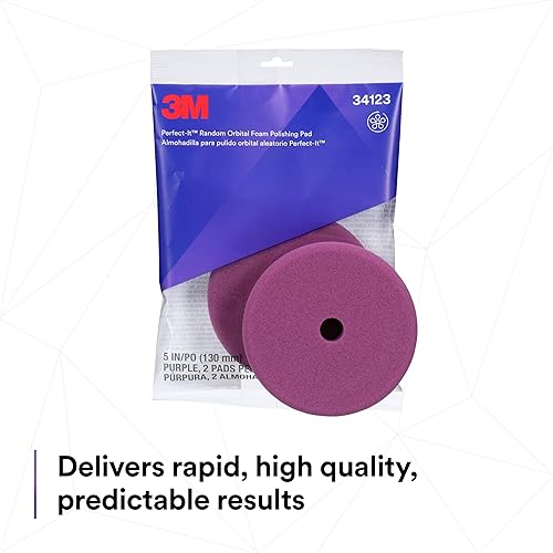 Miniatura 5 de 3M Perfect-It - Almohadilla de pulido de espuma orbital aleatoria, 5 pulgadas5.118 in, morado, 34123, para composición y pulido automotriz