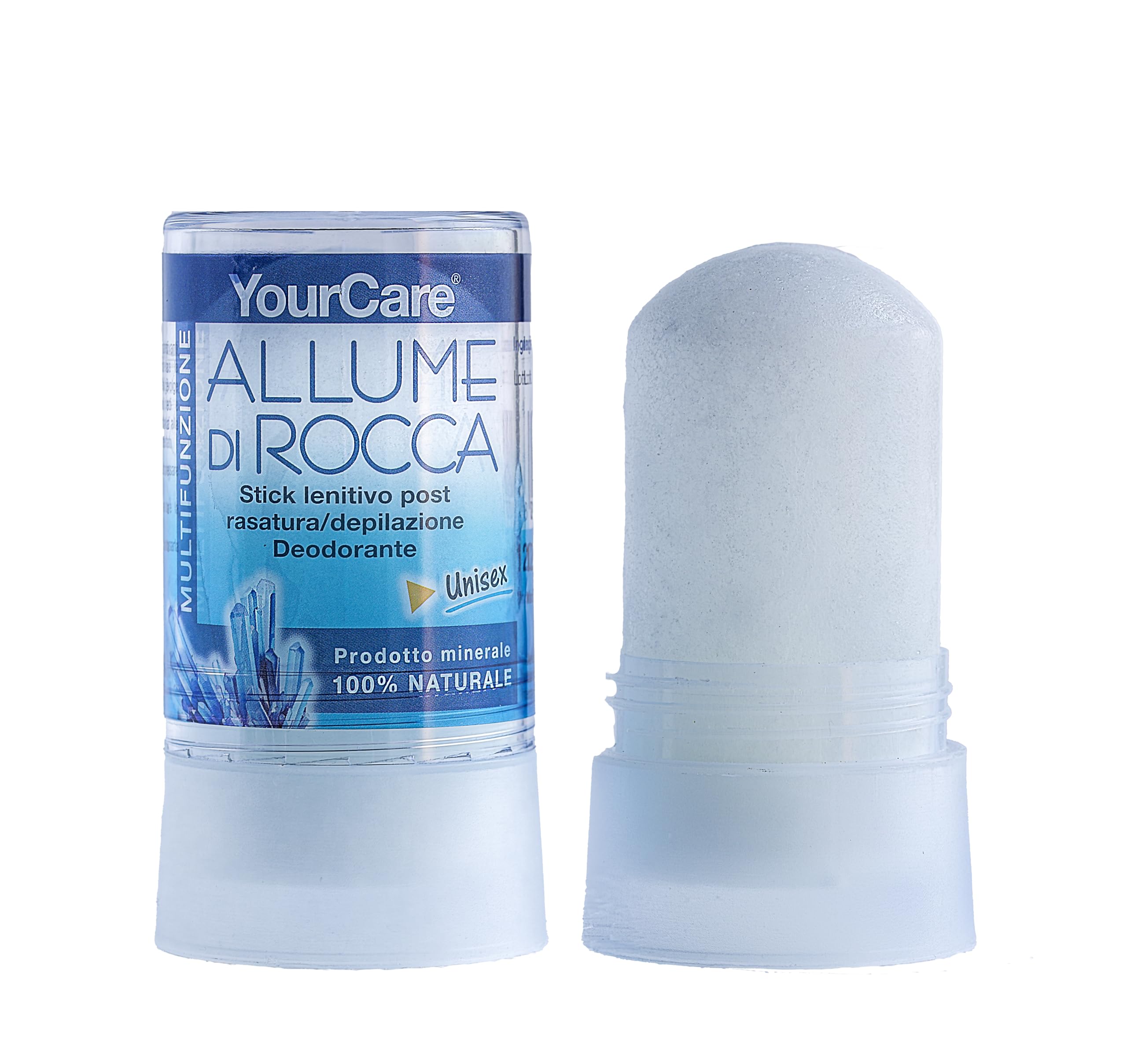 YourCare Alum di Rocca Stick 120 g – Deodorant for Men and Women Natural for Armpits, Deo Fresh with Purifying Action and Moisture Absorbing, Alternative to Dove Deodorant