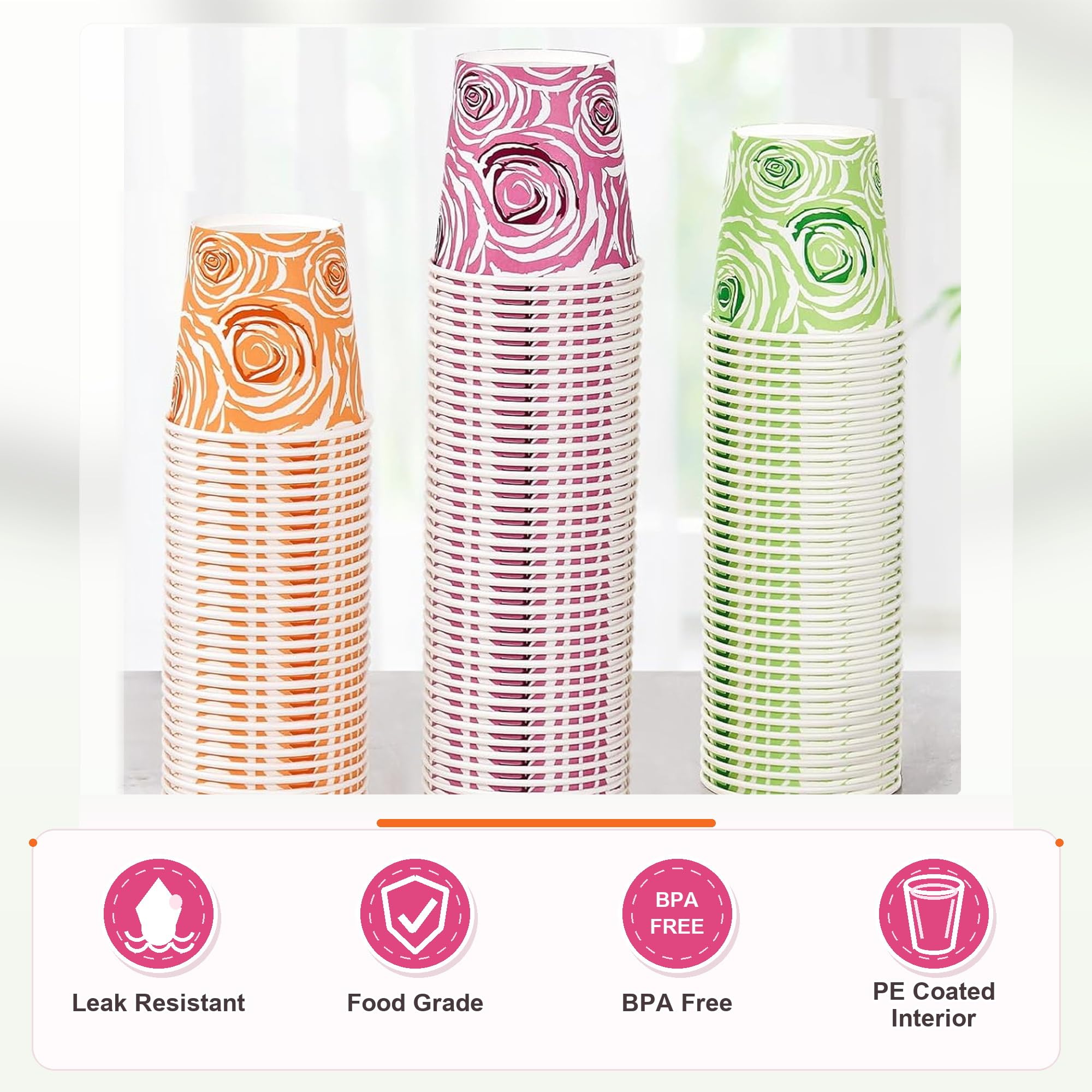 Paquete de 500 vasos de papel desechables de 5 onzas, vasos de papel coloridos, vasos pequeños para enjuague bucal, mini vasos de papel para fiestas, picnics, barbacoas, viajes y eventos