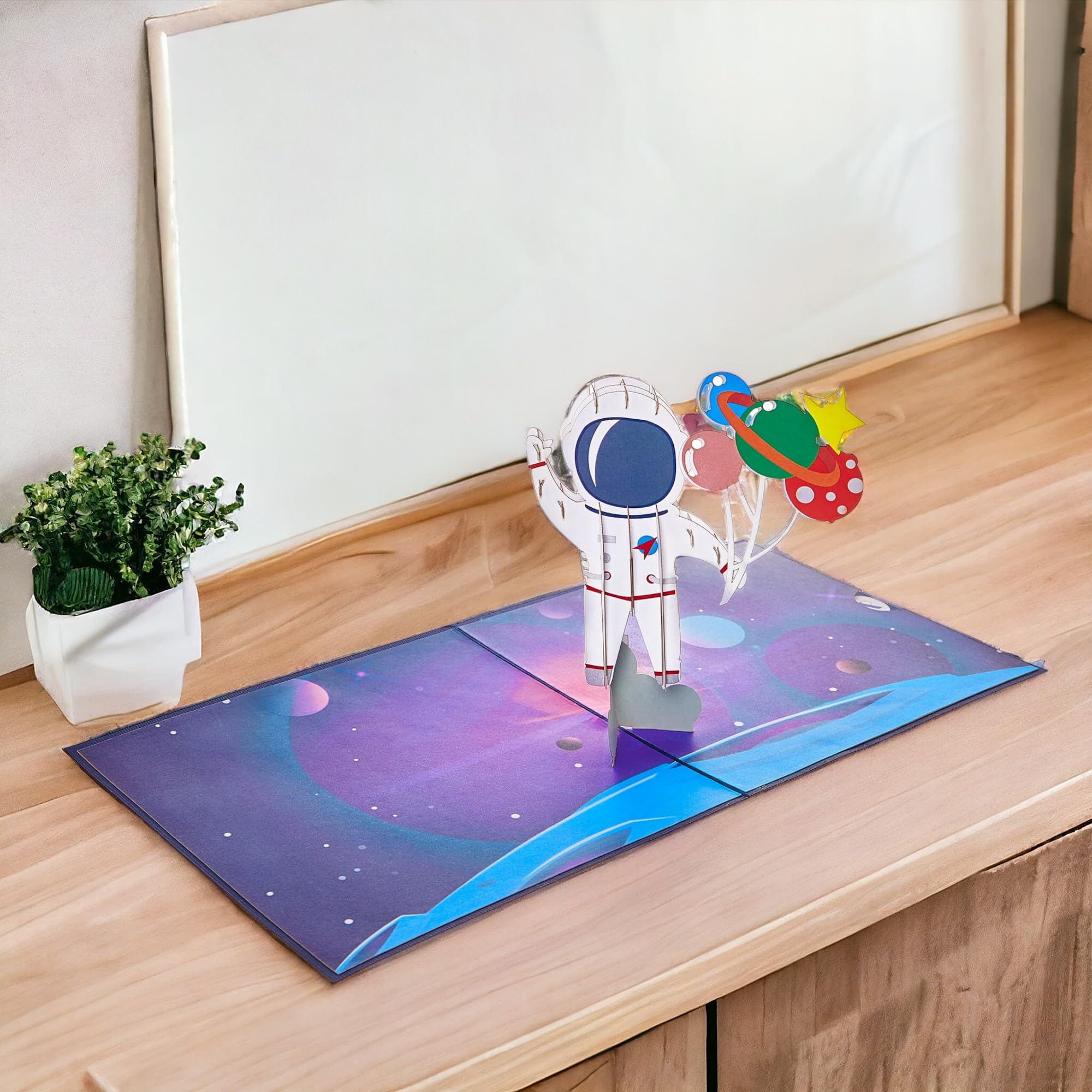 Amazon | Rykamia Spaceman Birthdayポップアップカード、スペース