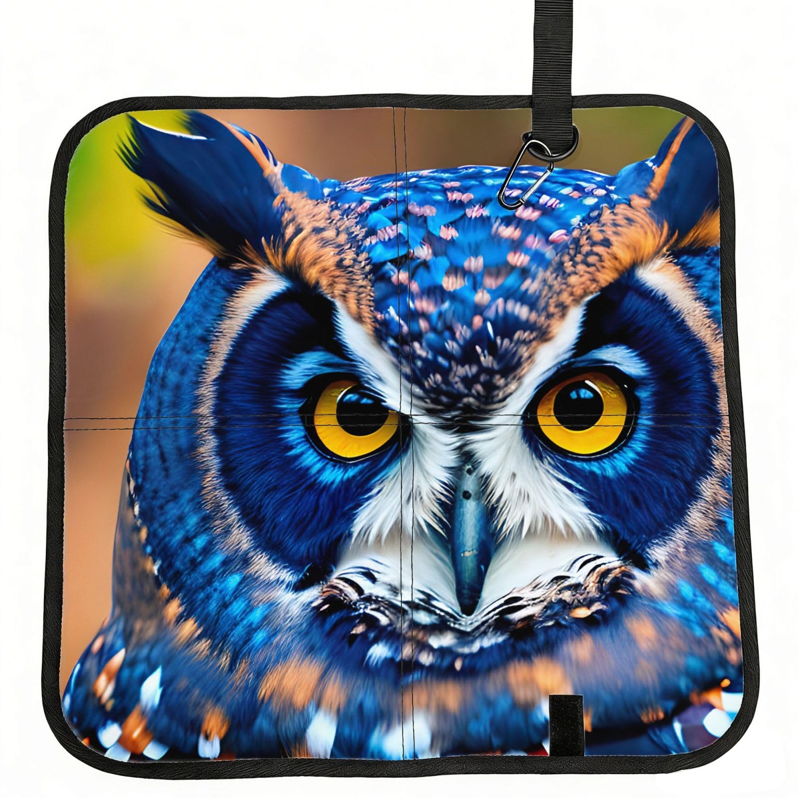 AYYQWE Blue Owl 1 Print Foldable Seat Cushion Portable Chair Pad Office Commuting Picnic Camping Outdoor