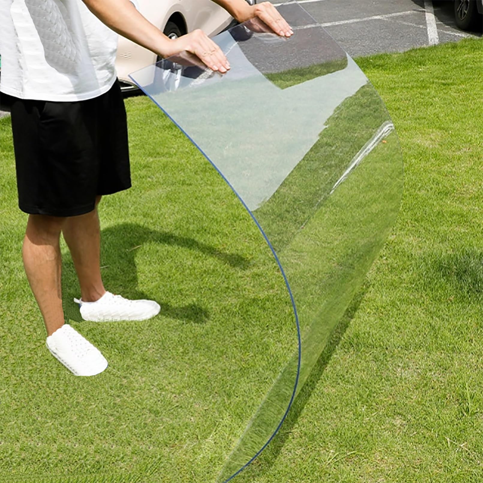 Láminas De Policarbonato 1mm Espesor, Planchas De Plástico Acrílico Transparente, Paneles Cubierta De Invernadero, Placas Para Jardines Garaje Toldos(0.6x8m/1.97x26.2ft)
