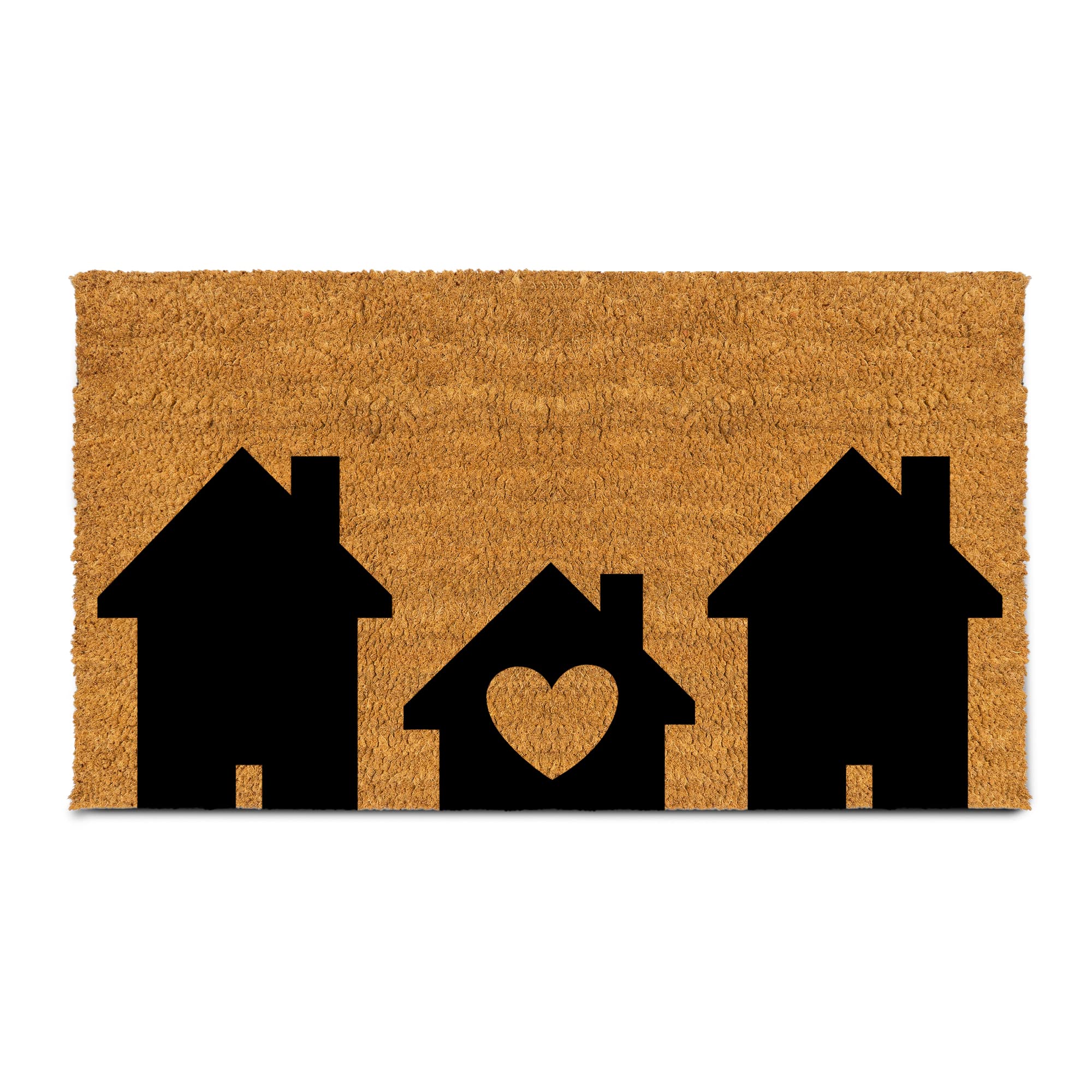 Paillasson en fibre de coco pur avec dos en PVC robuste – Maisons – Dimensions : 17 x 30 cm – Hauteur des poils : 0,6 cm – Couleur parfaite pour une utilisation en extérieur ou en intérieur.