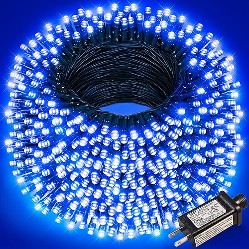 Miniatura 51 de Luces de Navidad, 100 pies, 300 LED, exterior o interior, enchufables, conectables, árbol de Navidad, 8 modos, impermeables, parpadeantes, jardín,