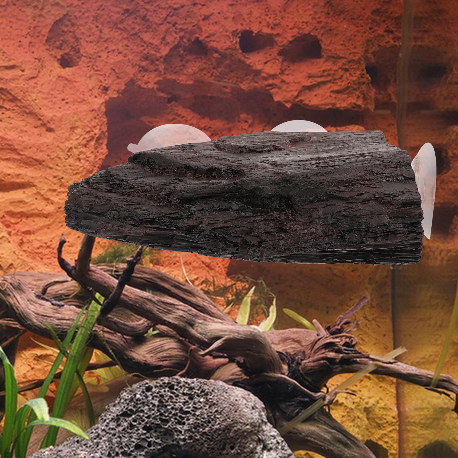 Cabilock Simulation Schildkrötenplattform aus Kunstharz mit Einfacher Kletterfunktion für Aquarium und Schildkrötenaquarien als Dekorative Sonnenbadinsel und Übungsplatz