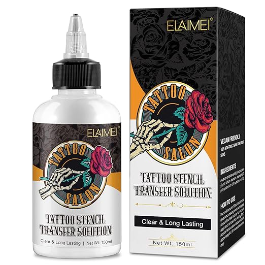 150ml Tattoo Stencil Transfer Gel Solution, Professional Tattoo Stencil Gel, Stencil Magic Cream, Tattoo Application Solution for Transfer Paper Machine Stencils, Clear & Long-Lasting