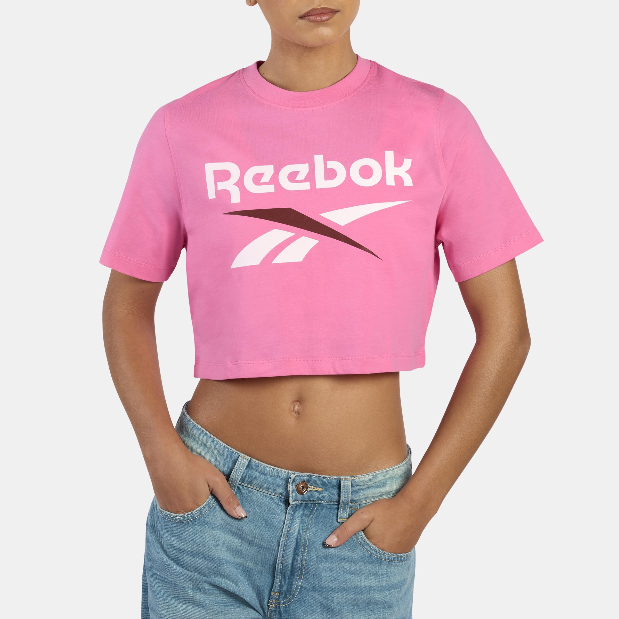 Reebok Sadie 2 Colour Logo CRW Cropped SS Tee