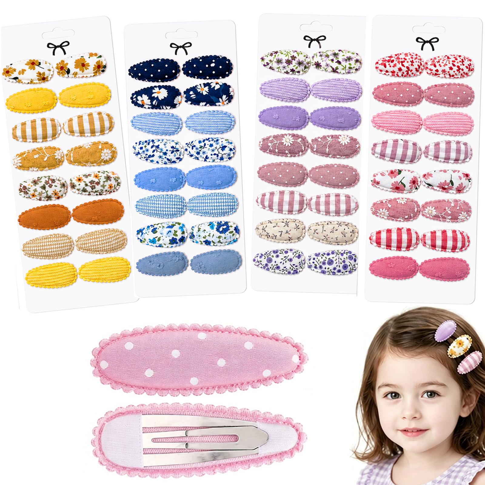 64Pcs Toddler Hair Clips 1.2 Inch Baby Hair Clips for Girls