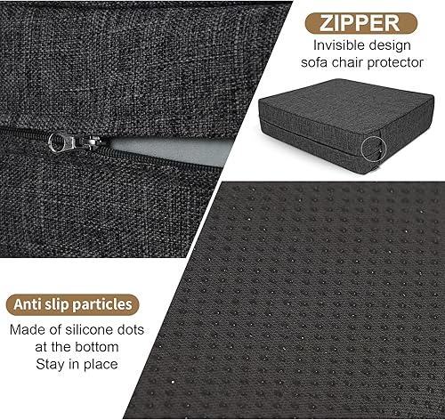 Miniatura 9 de BUYUE Cojín grueso para silla de 20 x 20 x 5 pulgadas, cojín para silla reclinable, cojín para asiento de sofá, color beige