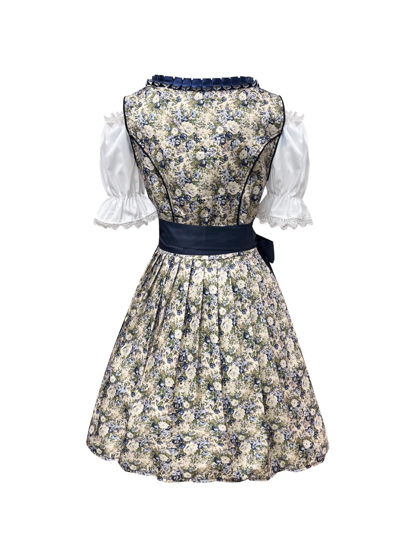 Vestido tirolés para mujer midi tradicional tirolesa con encaje, incluye blusa tirolesa, delantal tirolés, 3 piezas, para Oktoberfest, Carnaval