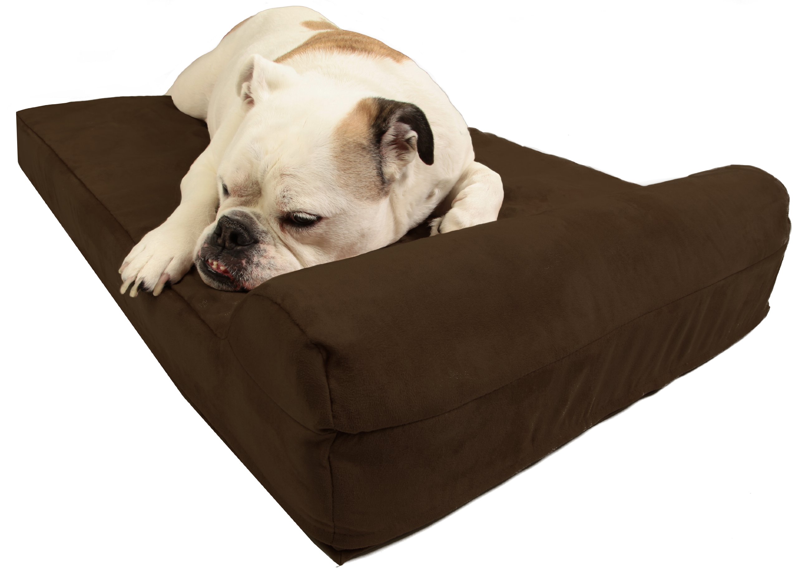 Big BarkerMini - 4" Pillow Top Orthopedic Dog Bed with Headrest for Medium Size Dogs 30 - 50 Pounds